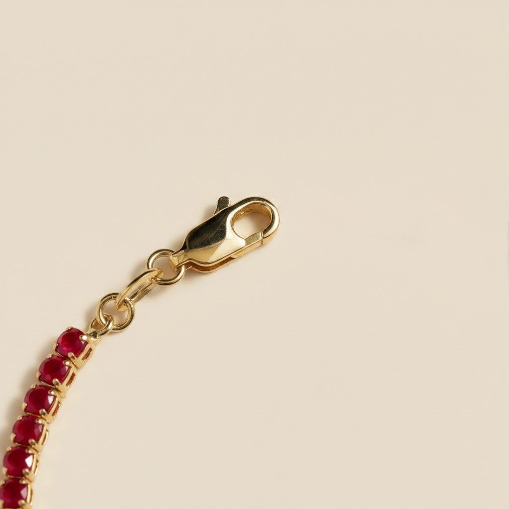 ๐ 18k Gold Filled Fuchsia CZ Tennis Bracelet โ The Boldest Wrist. The Most Joyful Sparkle.