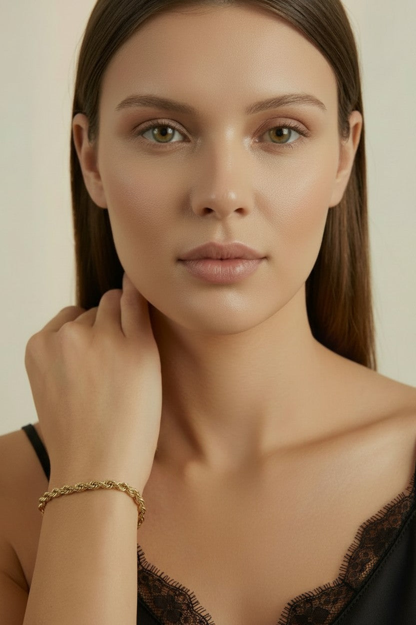 Luxurious 18K Gold Filled Rope Bracelet - Everyday Elegance That Lasts