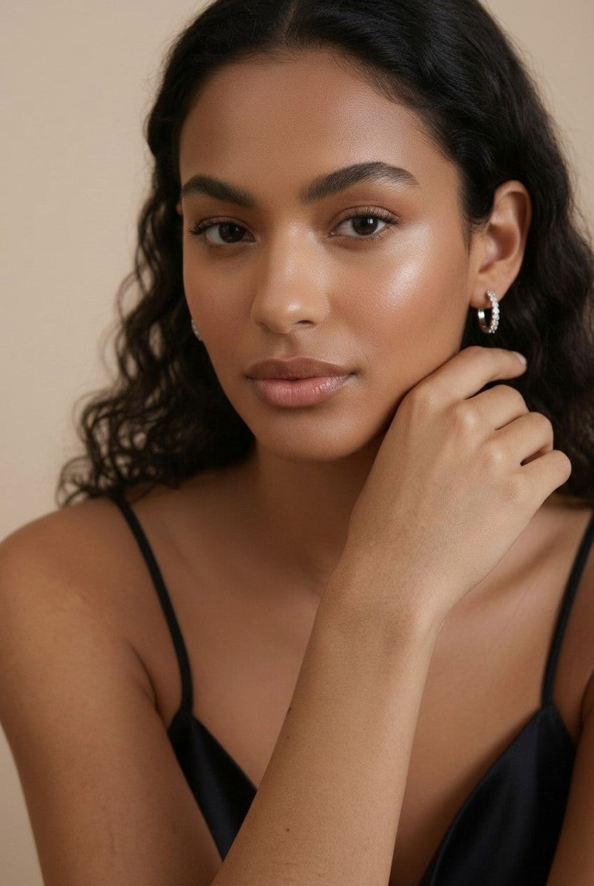 ๐ .925 Sterling Silver Moissanite Hoop Earrings โ 16 Certified Stones. 0.48ct Per Ear. The Hoop That Earns Its Brilliance.