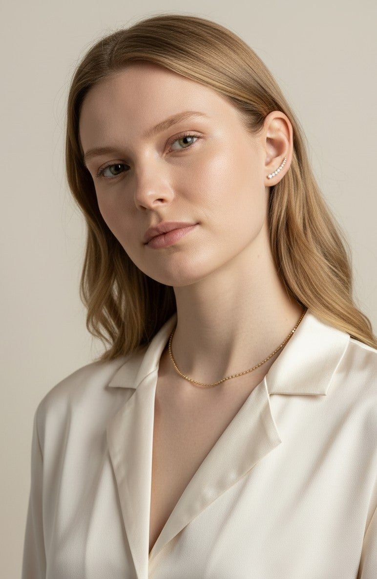 18k Gold Filled CZ Wing Earrings | Edgy Everyday Statement