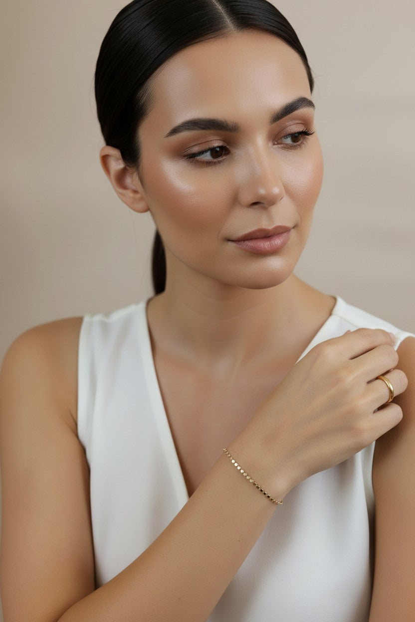 Delicate Dot Ball Bracelet - Minimalist Jewelry for Women