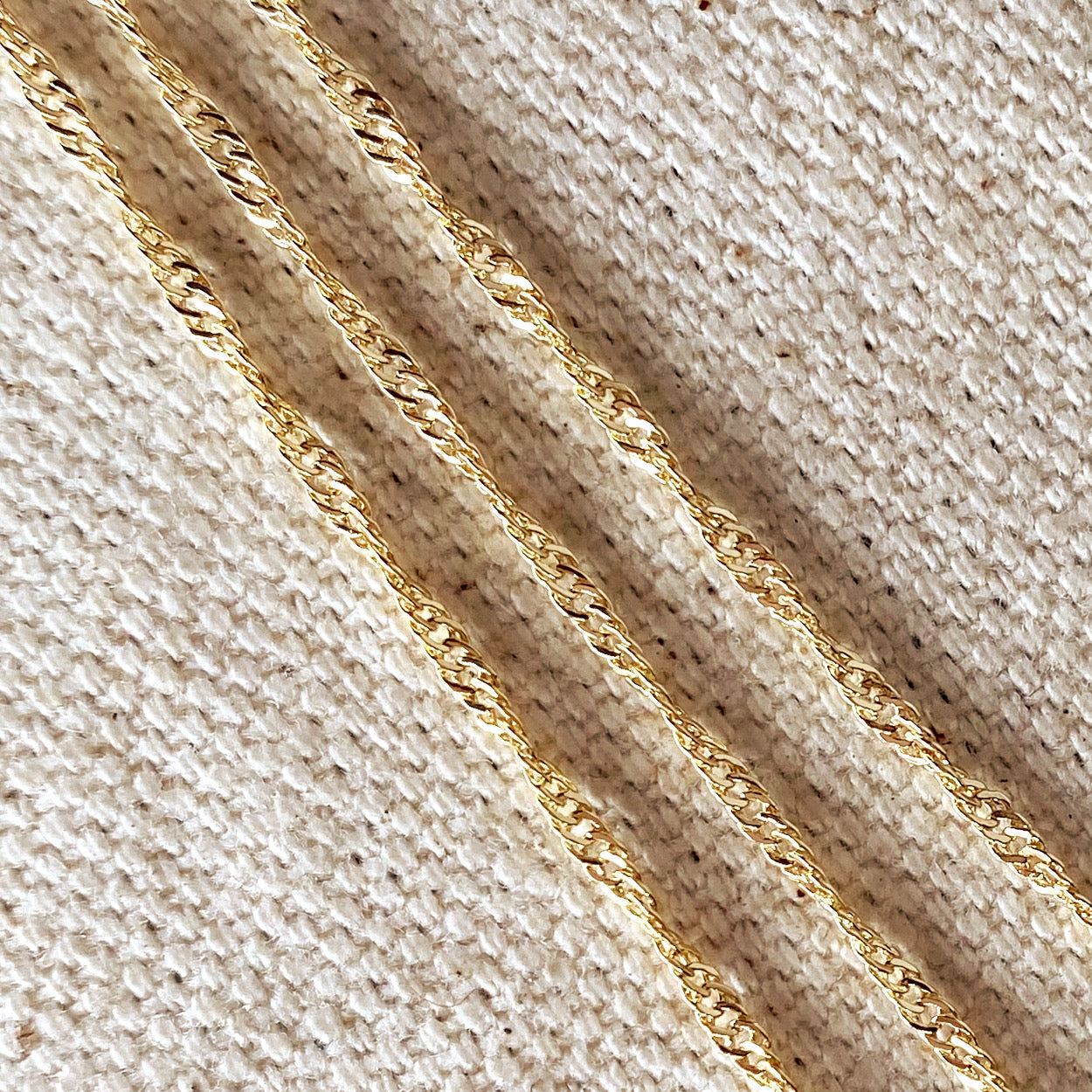 Singapore Chain Necklace - 1.3mm Delicate Gold Chain for Women - Hypoallergenic