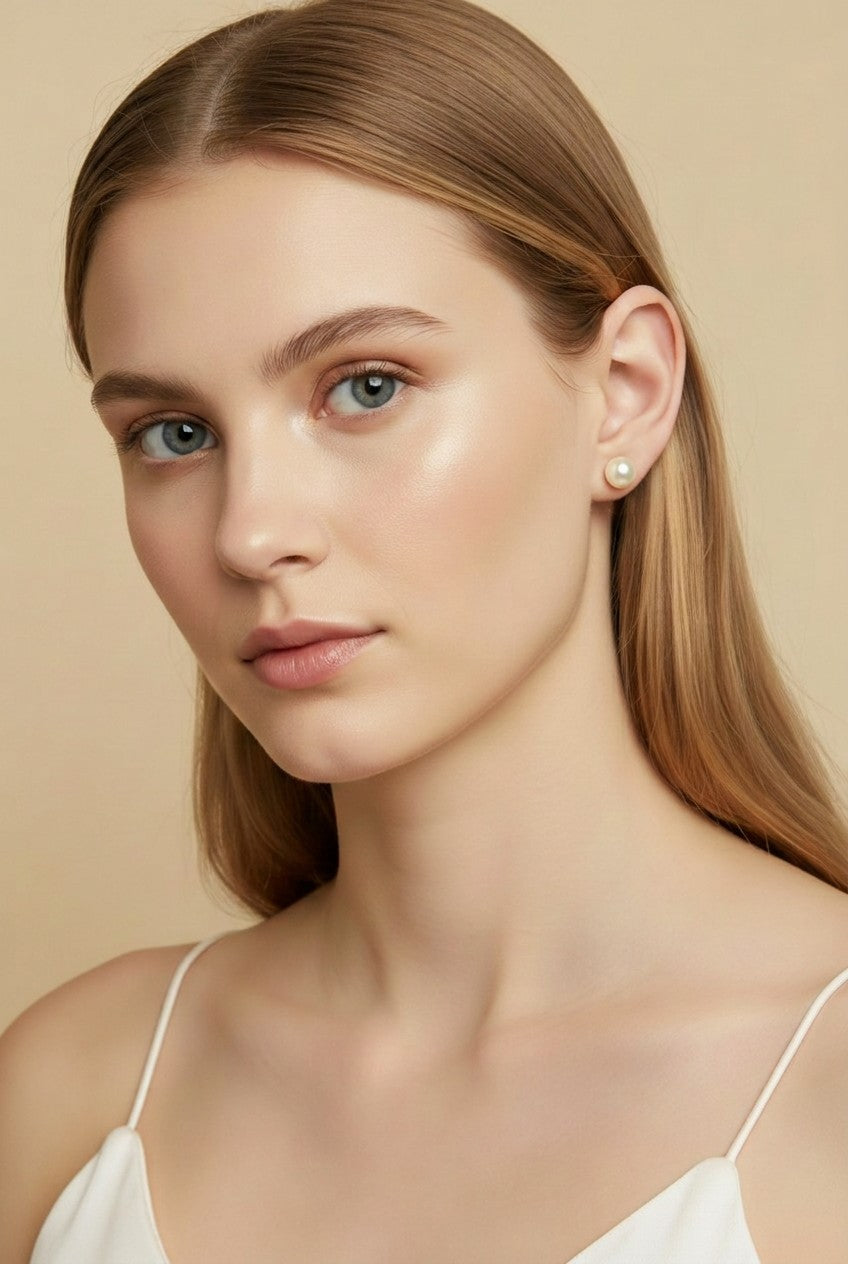 18k Gold Filled Pear Stud Earrings | Classic Detail, Never Miss