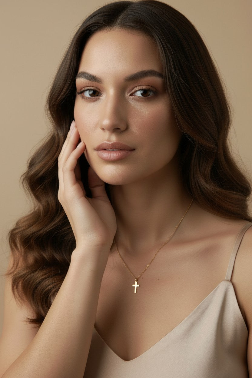 ✝️ 18k Gold Filled Mini Polished Cross Pendant — Faith in Its Most Essential Form.