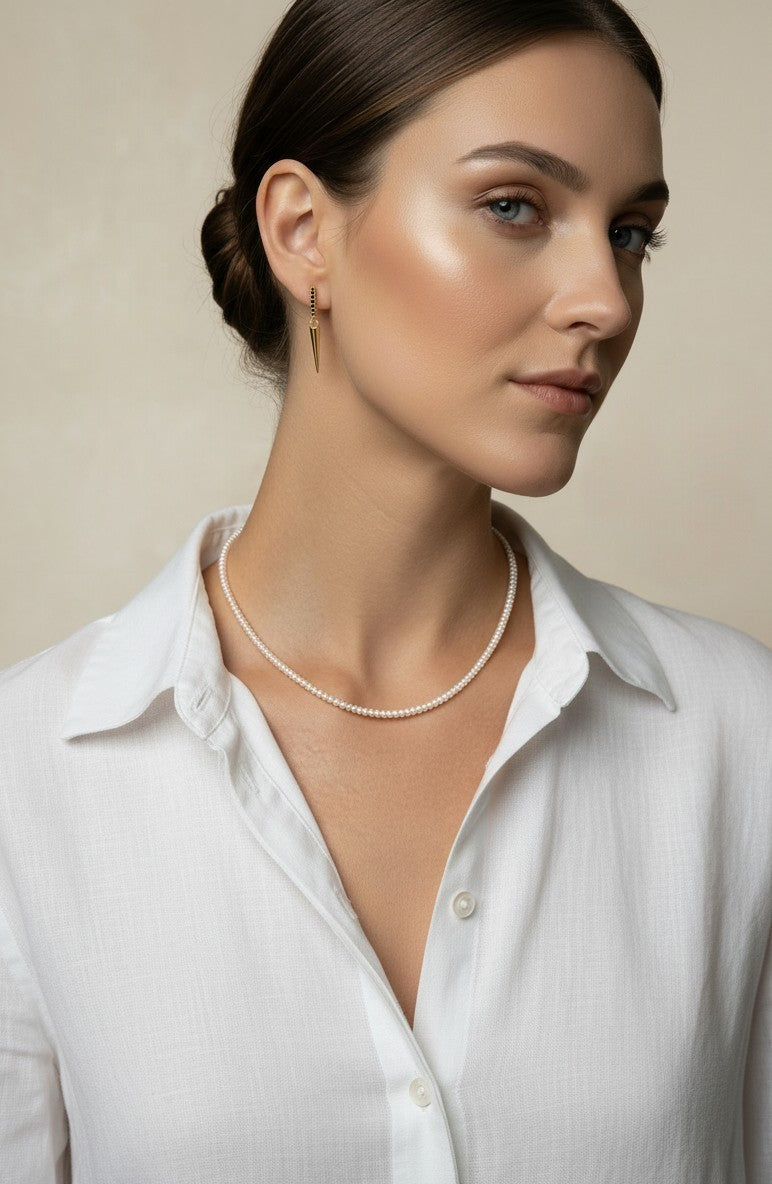 9k Gold Micro Freshwater Pearl Necklace | Understated Luxury