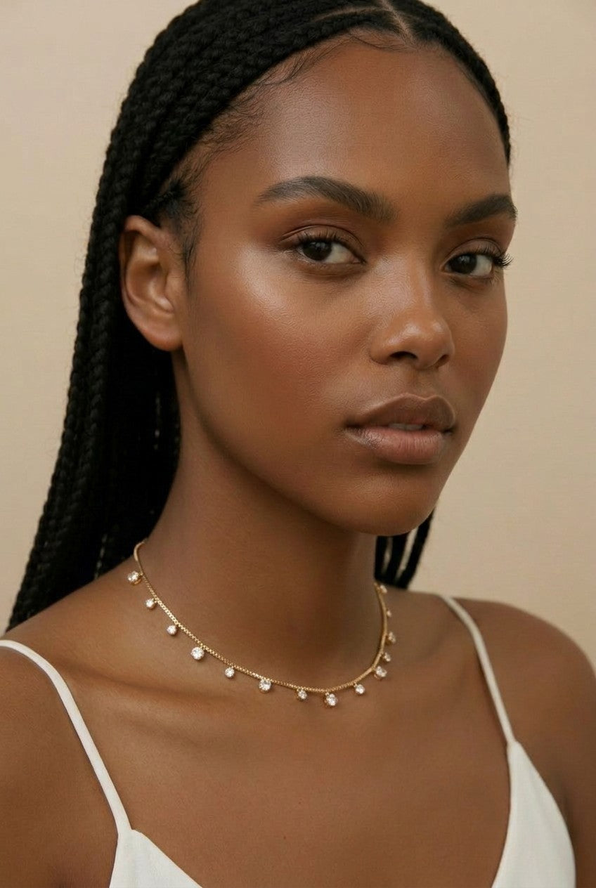 18k Gold Filled Sparkly CZ Choker Necklace | Exclusive Design
