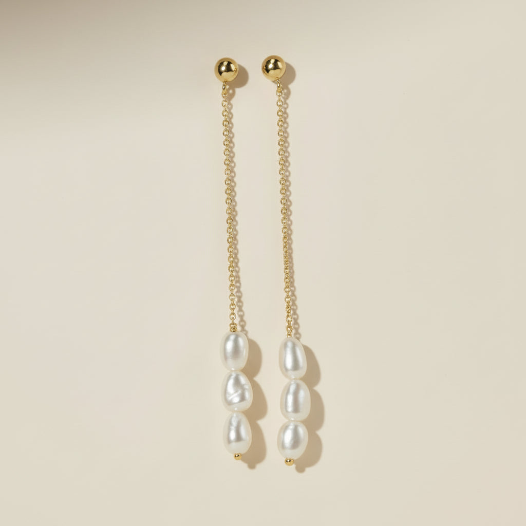 Baroque Pearl Drop Earrings - Statement Dangle Earrings for Women