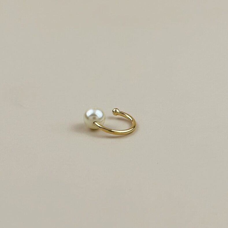 Dainty Pearl Ear Cuff for Women - No Piercing Required Simulated Pearl Earring