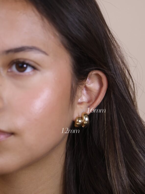 Chunky Hoop Earrings for Women - Thick Bold Statement Hoops