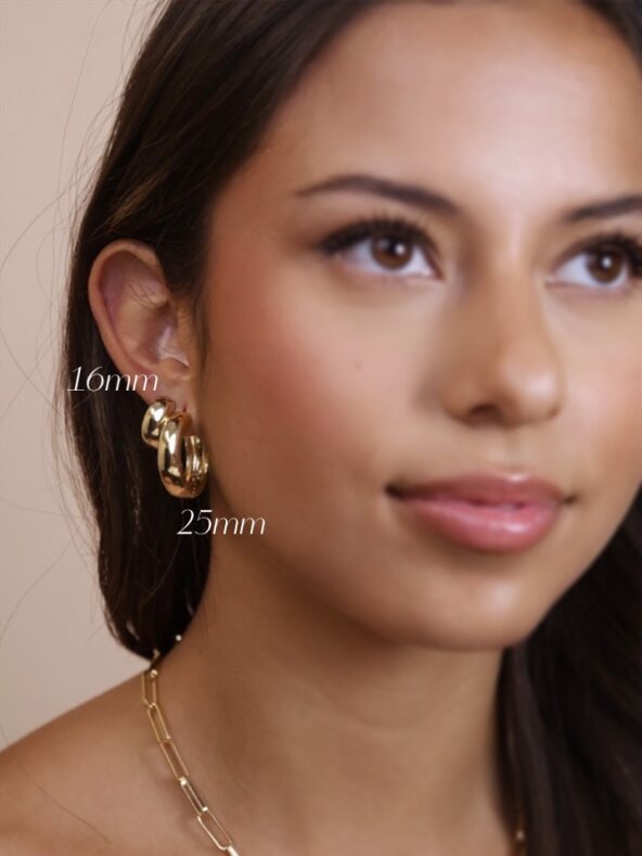 Chunky Hoop Earrings for Women - Thick Bold Statement Hoops