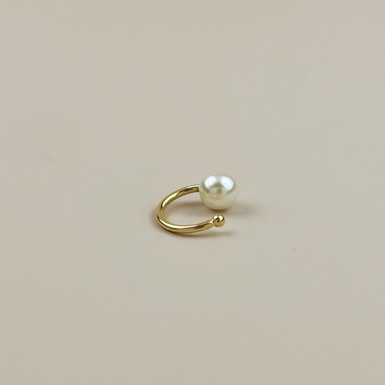 Dainty Pearl Ear Cuff for Women - No Piercing Required Simulated Pearl Earring