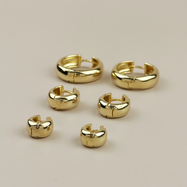 Chunky Hoop Earrings for Women - Thick Bold Statement Hoops