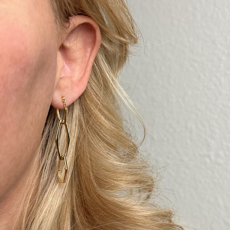 Geometric Dangle Earrings - Modern Statement Earrings for Women