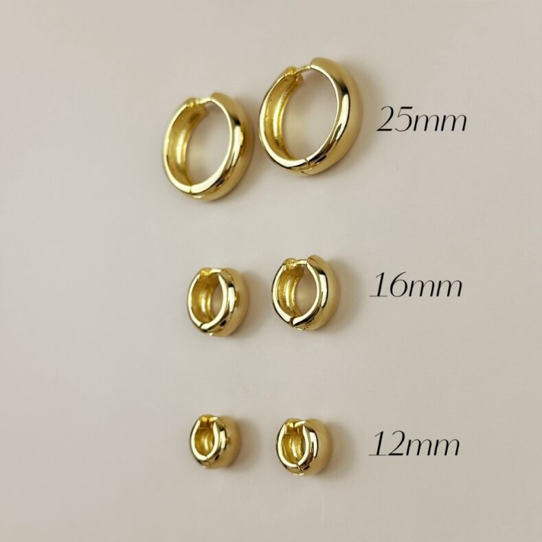 Chunky Hoop Earrings for Women - Thick Bold Statement Hoops