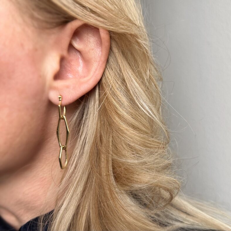 Geometric Dangle Earrings - Modern Statement Earrings for Women