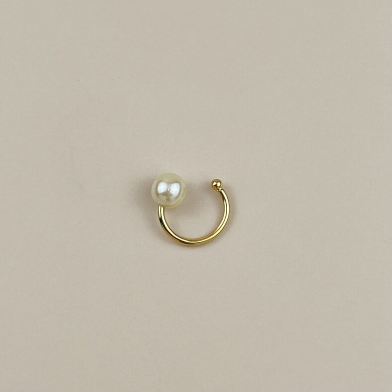 Dainty Pearl Ear Cuff for Women - No Piercing Required Simulated Pearl Earring