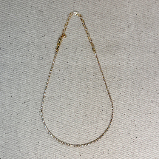 Baguette CZ Tennis Necklace 18K Gold Filled - Cubic Zirconia Chain for Women