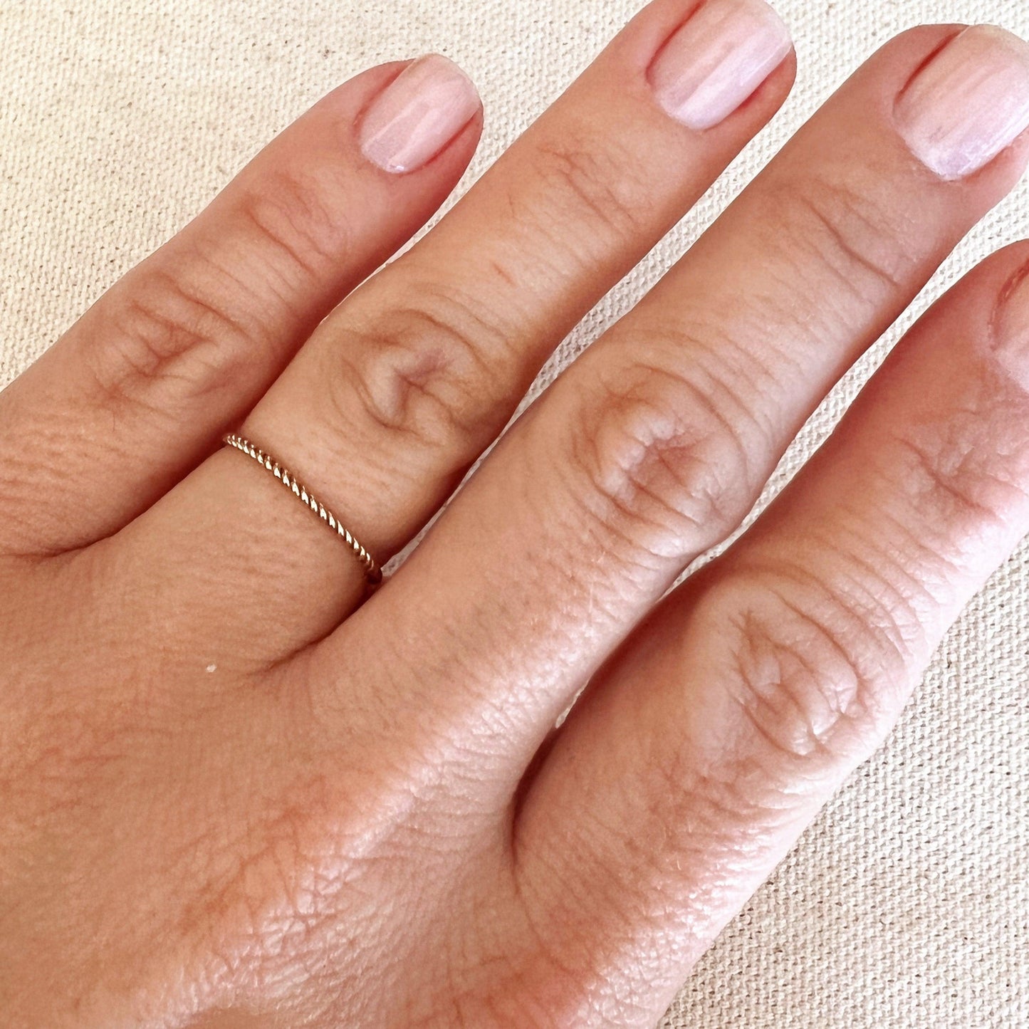 GoldFi 14k Gold Filled 1mm Twisted Stackable Ring