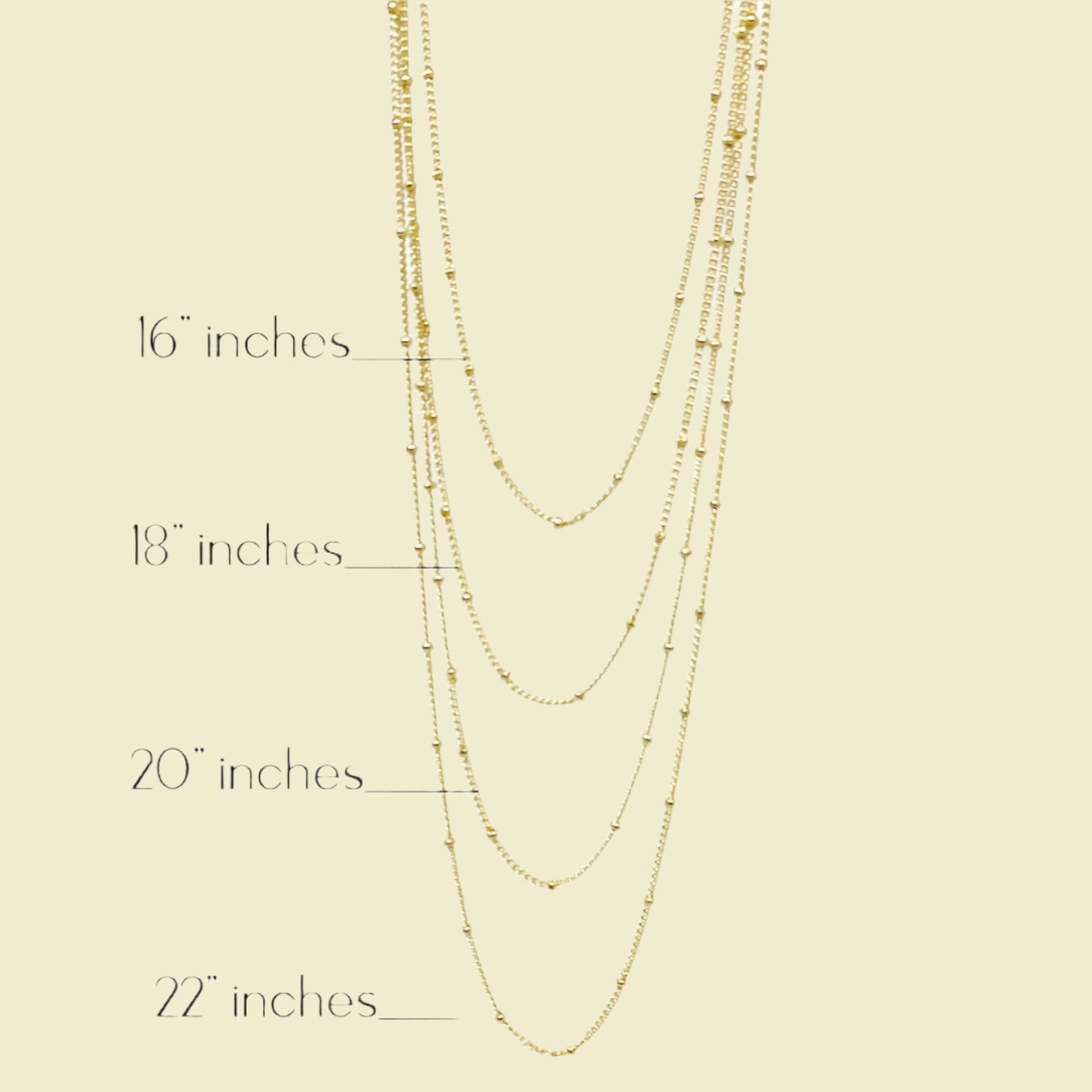 18k Gold Filled 1mm Satellite Chain Available in 16", 18", 20", 22" Length Size