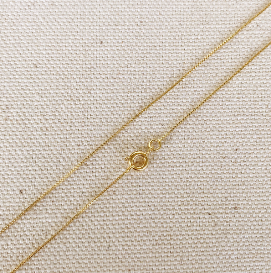 Ultra Thin 18K Gold Filled Box Chain Necklace Delicate