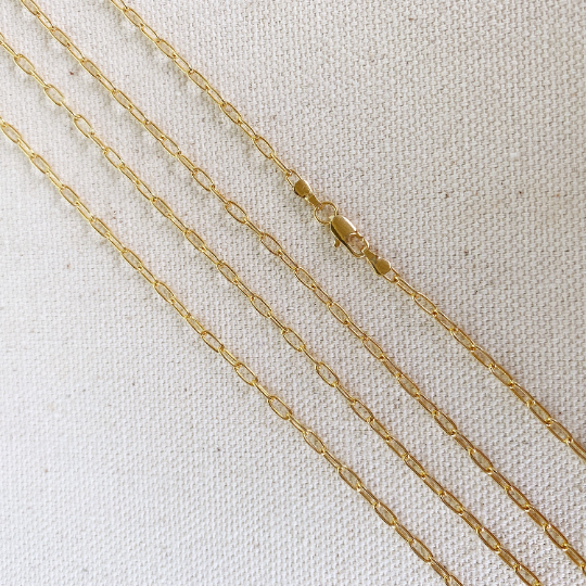 18k Gold Filled Cable Link Chain 2.5mm Thick And Sizes in 18", 20", 24", 27" Gold Chain Component