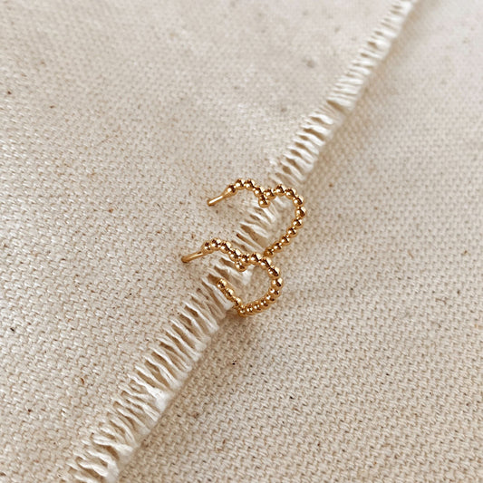 GoldFi 18k Gold Filled Heart Beaded Shaped Hoop