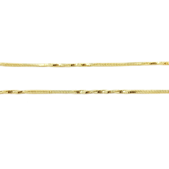 18k Gold Filled Interspersed Twisted Box Chain 1.0mm Thickness, Size Length 11", 16", 18" - Jewelry Making