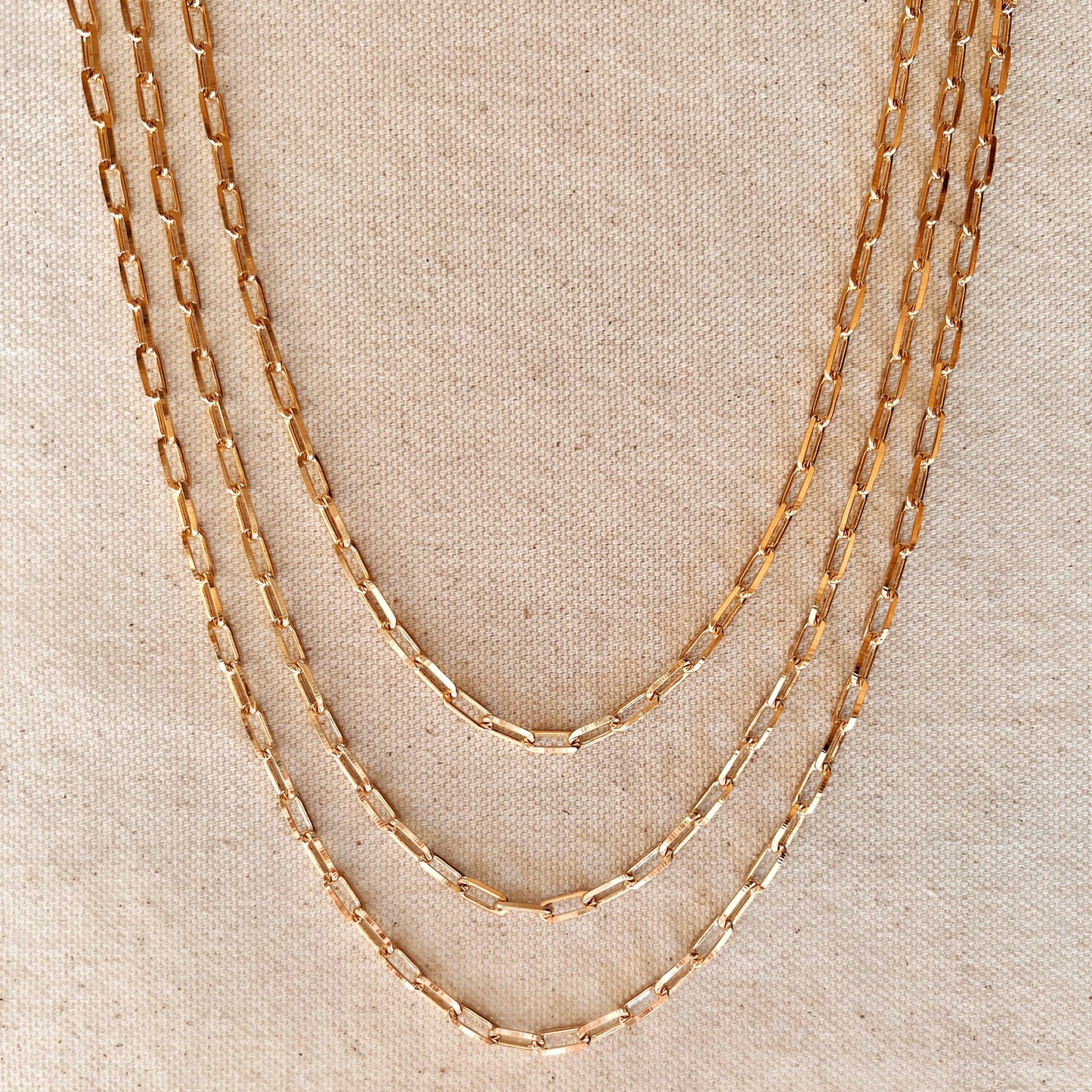 GoldFi 18k Gold Filled Paperclip Link Chain