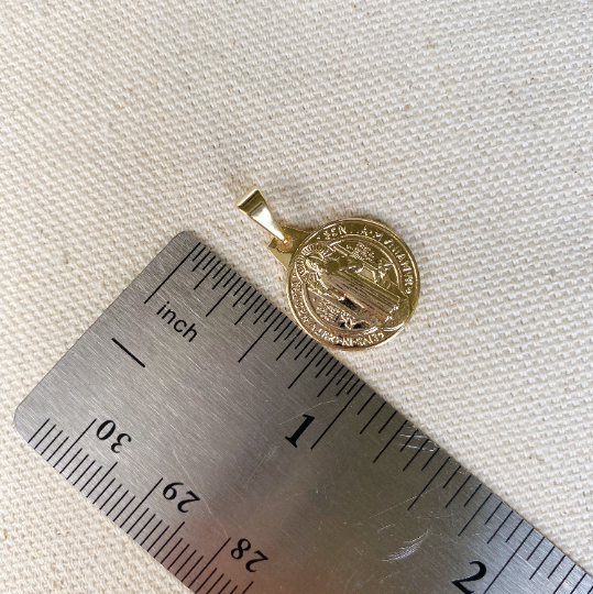 GoldFi 18k Gold Filled Pendant of Saint Benedict