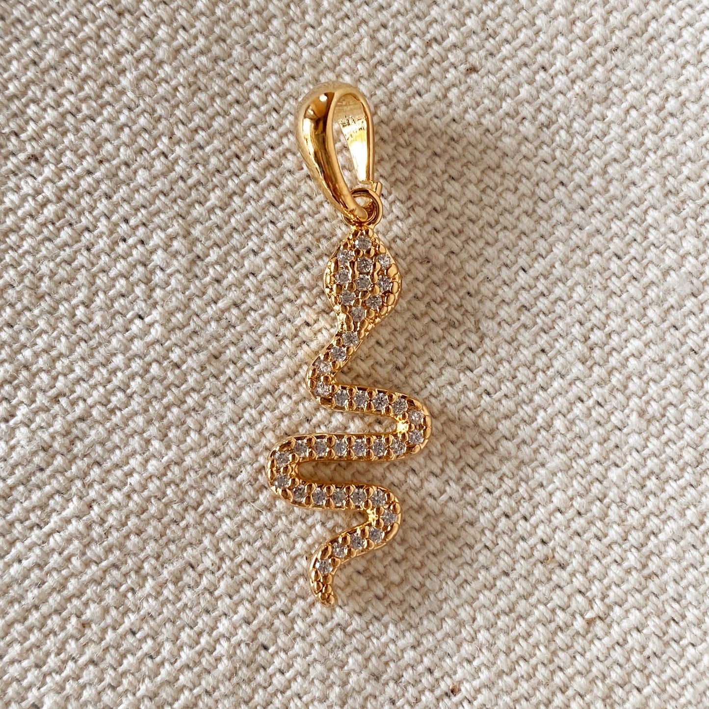 GoldFi 18k Gold Filled Serpent Pendant With Micro Pave Cubic Zirconia Accents