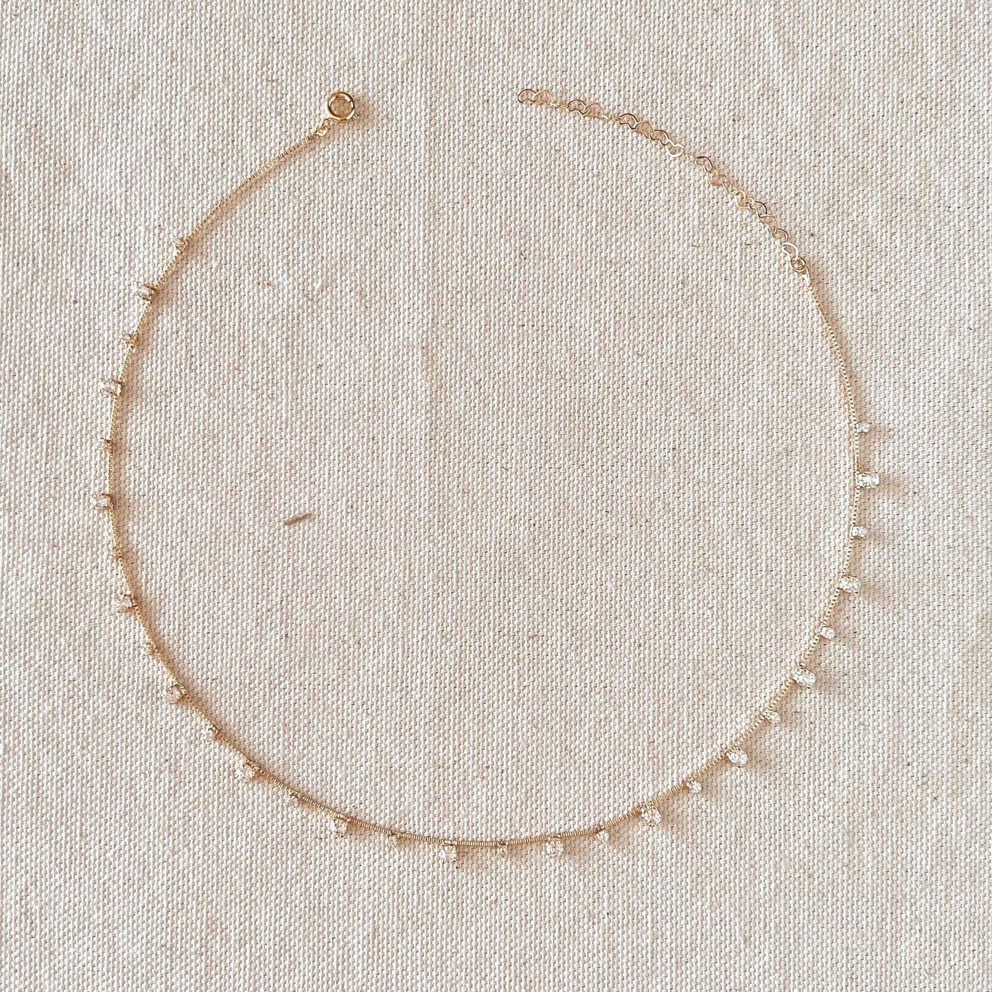 GoldFi 18k Gold Filled Sparkly Choker Necklace