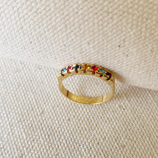 GoldFi 18k Gold Filled Stackable Crystal Colorful Rings Bands Wholesale Jewelry Supplies