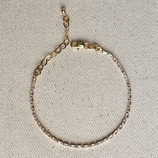 Tennis Bracelet - CZ Baguette Diamond Tennis Bracelet for Women | Luxury