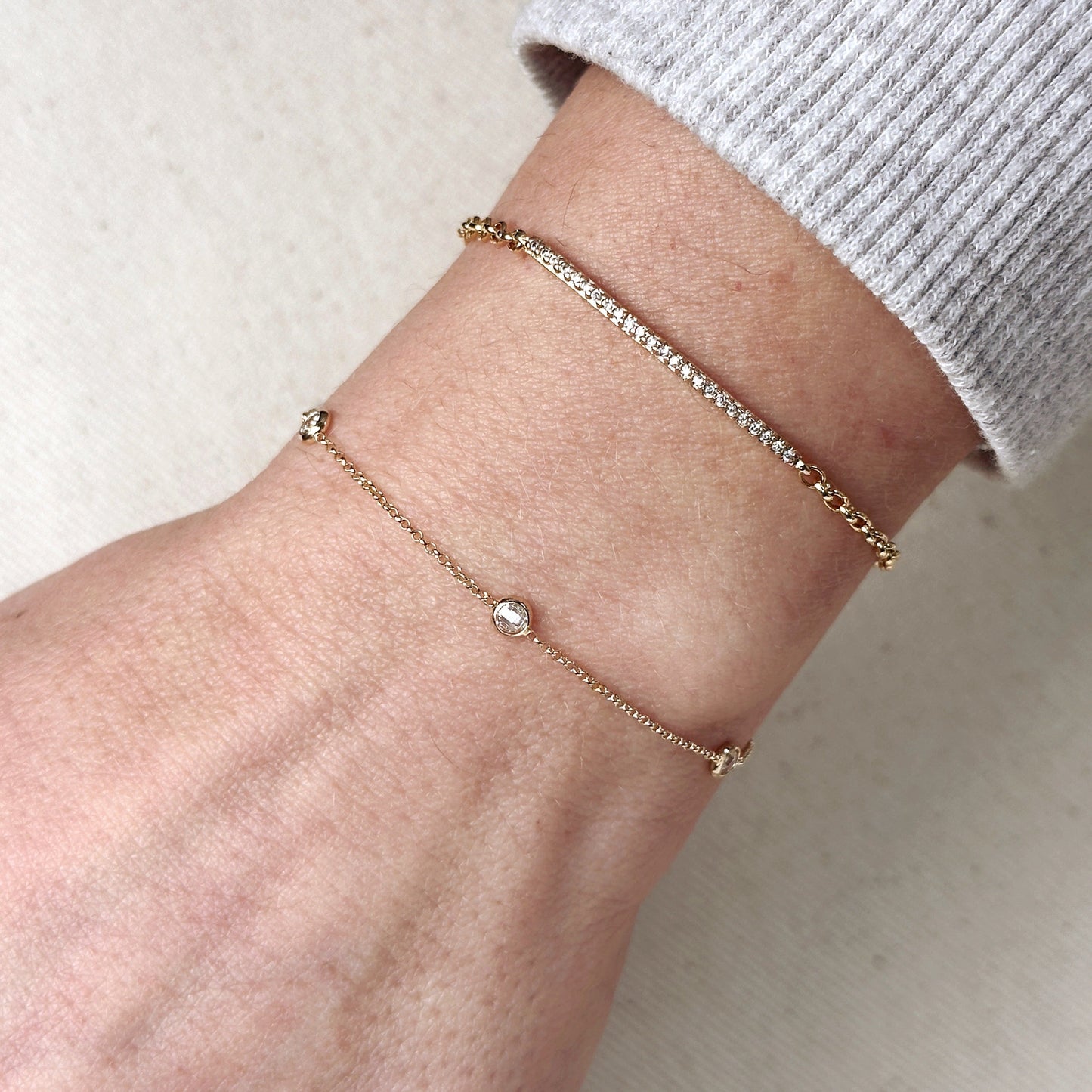 CZ Bezel Bracelet for Women - Minimalist Diamond Look Bracelet