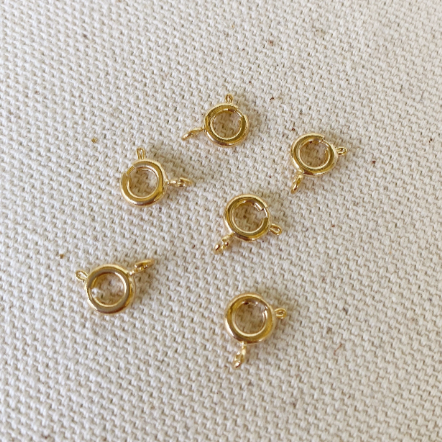 GoldFi 6 Pcs bag 18k Gold Filled Spring Ring Clasp 6mm Size Component Parts Jewelry Making