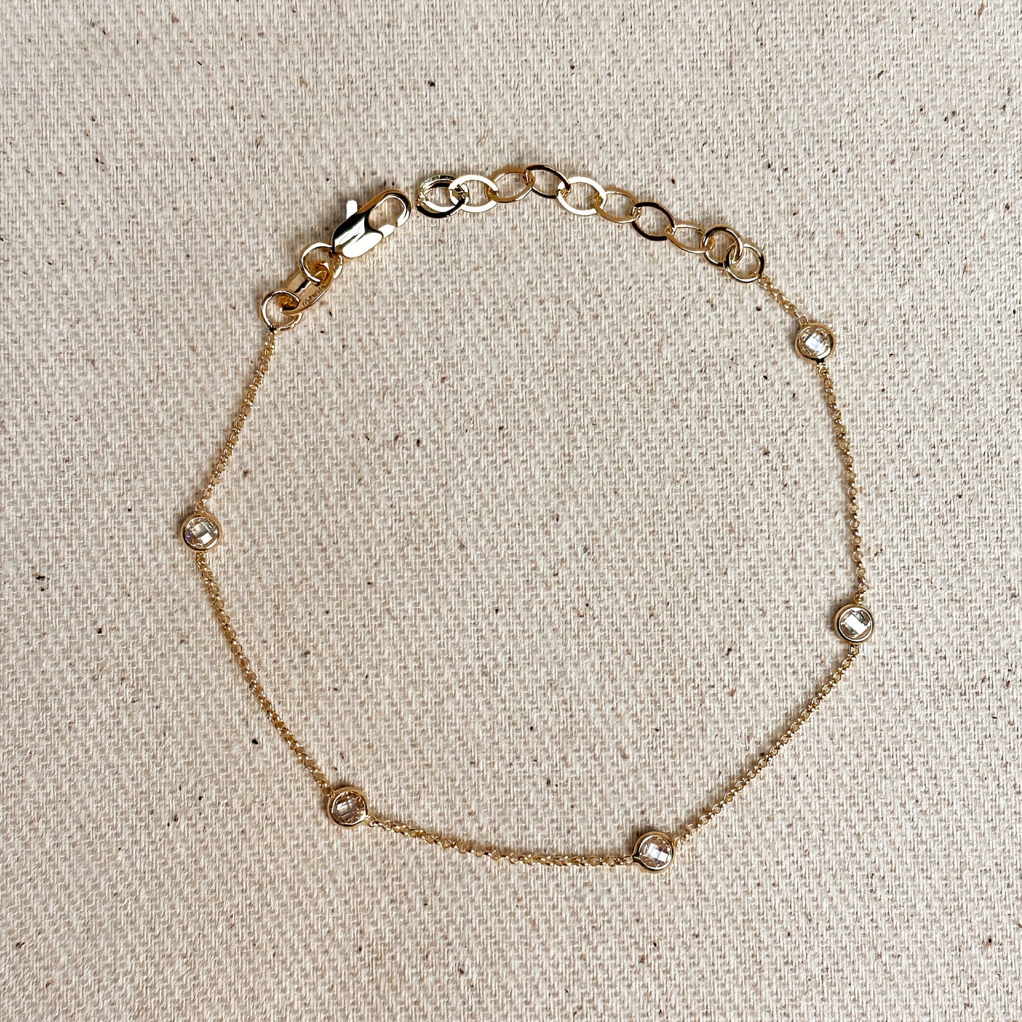 CZ Bezel Bracelet for Women - Minimalist Diamond Look Bracelet