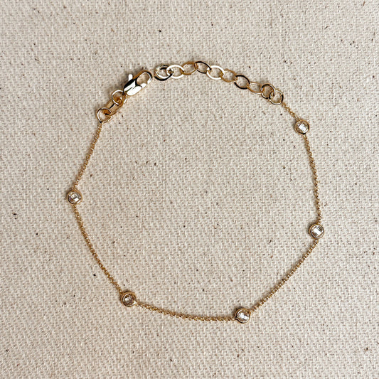 CZ Bezel Bracelet for Women - Minimalist Diamond Look Bracelet