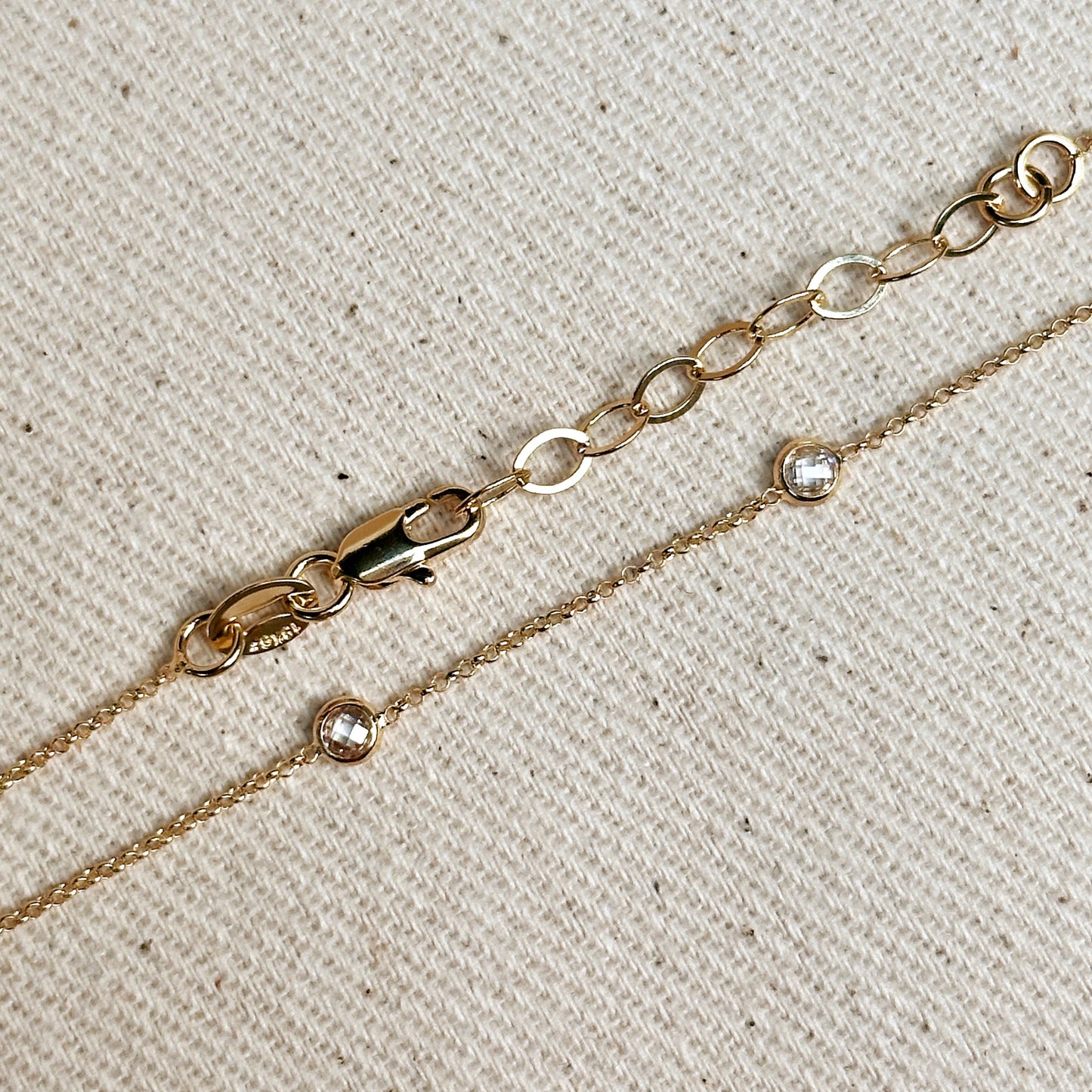 Bezel CZ Necklace - Minimalist Diamond Look Pendant for Women