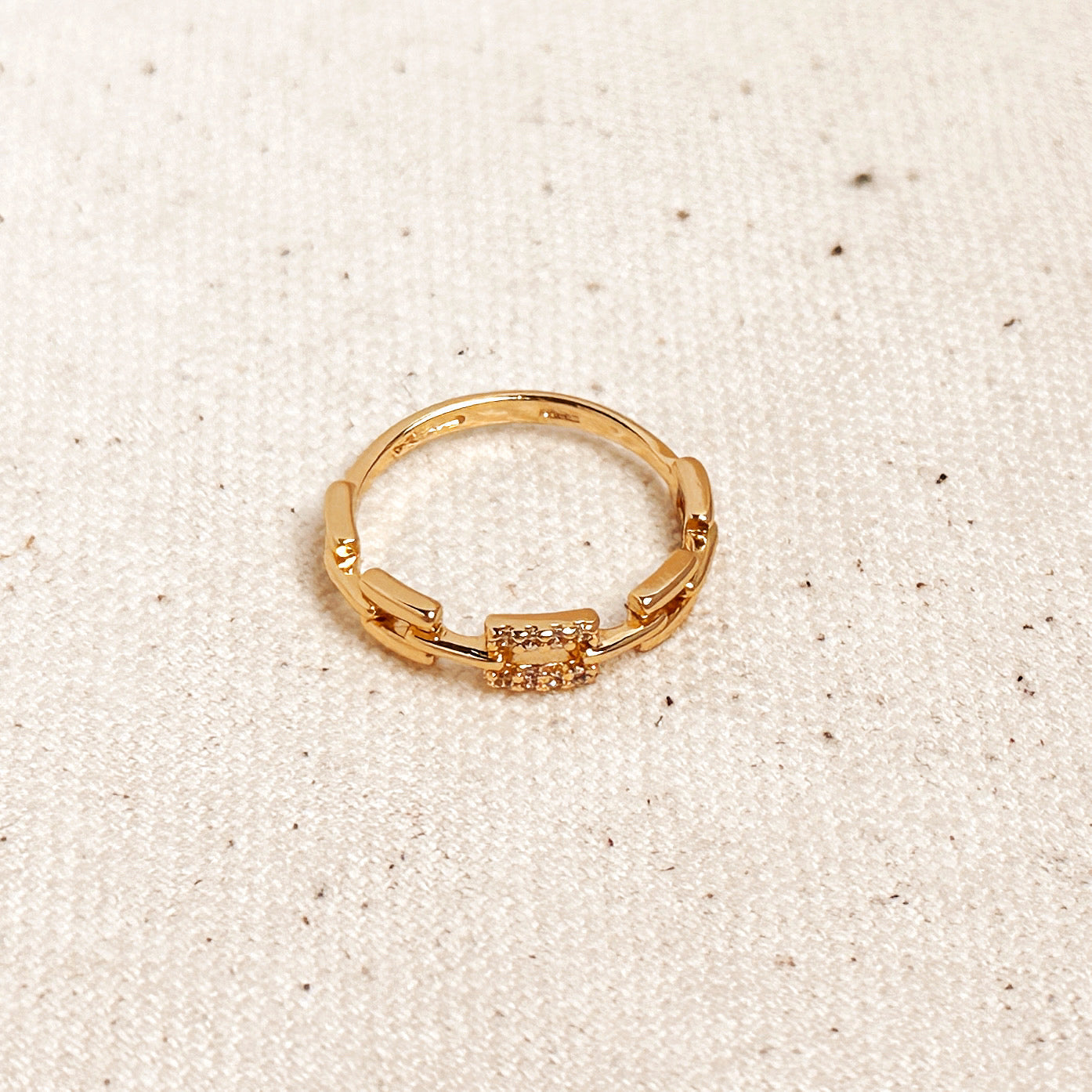 Chain Link CZ Ring for Women - Statement Jewelry | Hypoallergenic & Waterproof