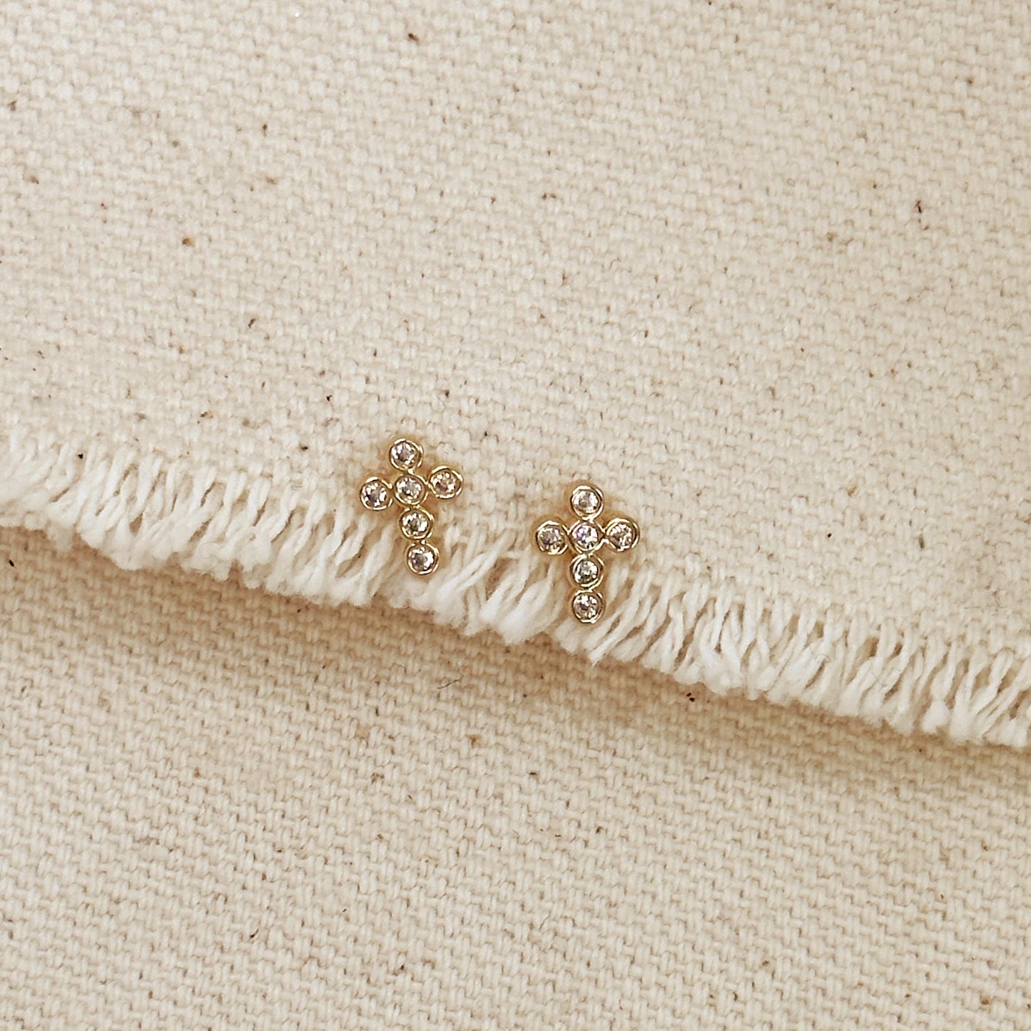 Cross Stud Earrings - Mini CZ Cross Earrings for Women - Hypoallergenic Religious Jewelry