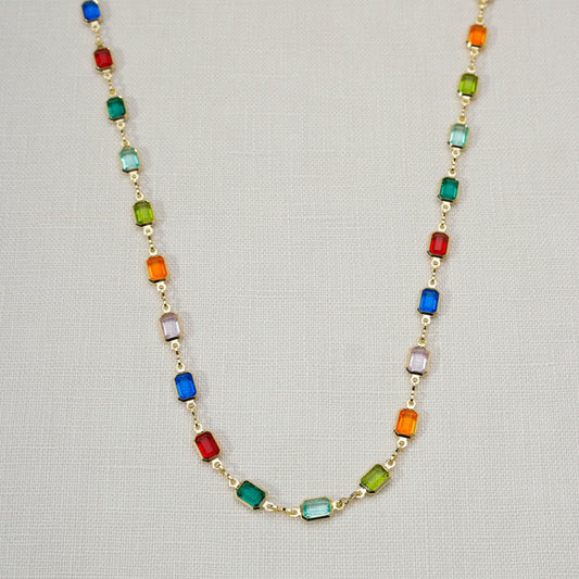 Colorful Statement Necklace for Women - Trendy Thick Chain with Extension