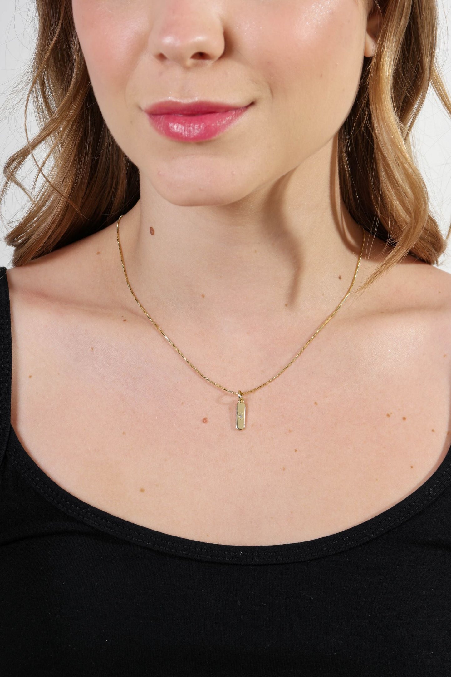 Sun Pendant Charm with CZ Stone - Delicate Layering Jewelry for Women