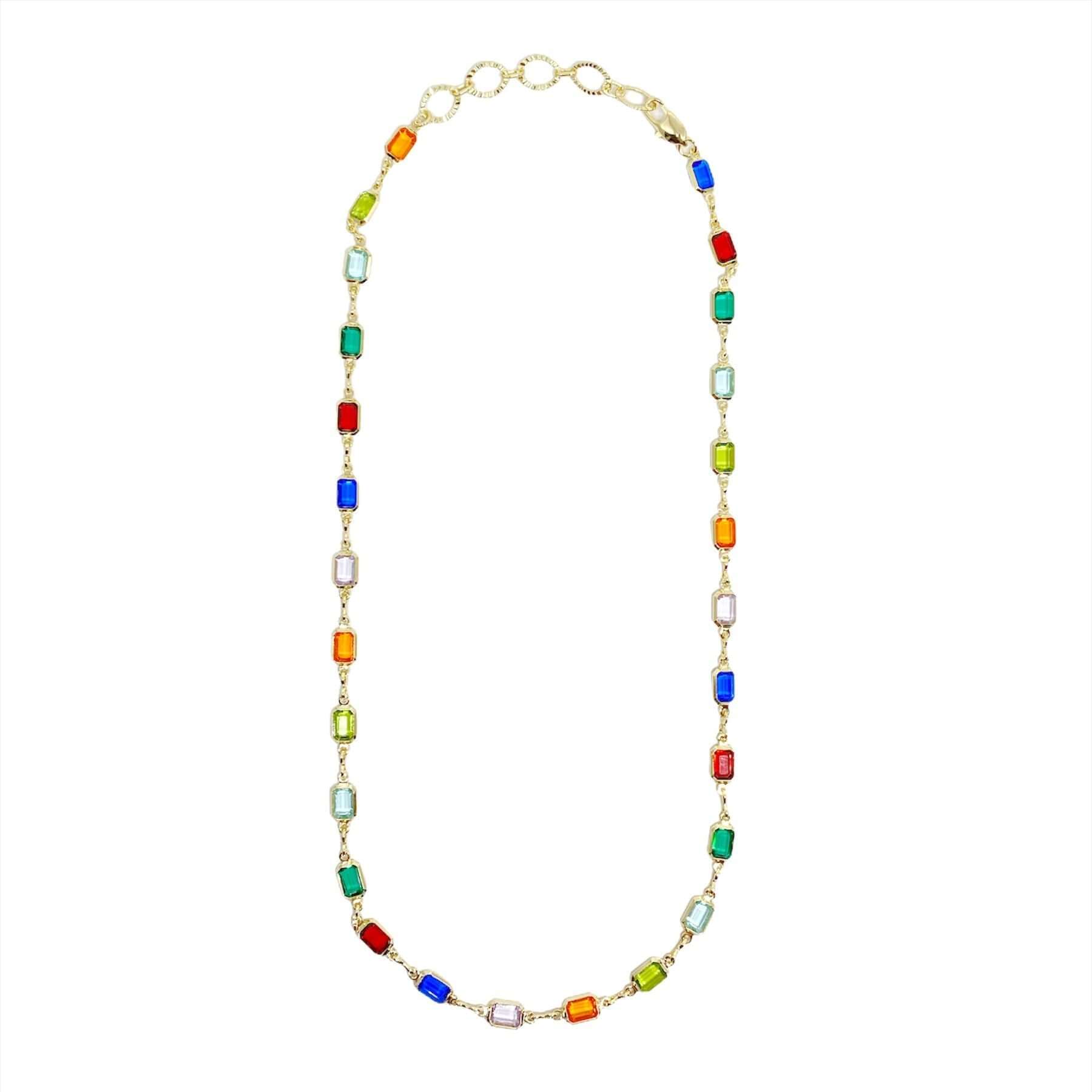 GoldFi Complete Set Of 18k Gold Filled Multicolor Necklace, Bracelet And Anklet For Wholesale