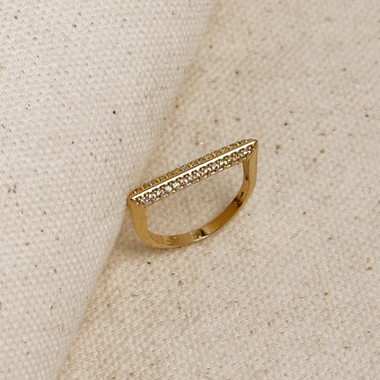 Thin CZ Ring - Dainty Stackable Cubic Zirconia Band for Women