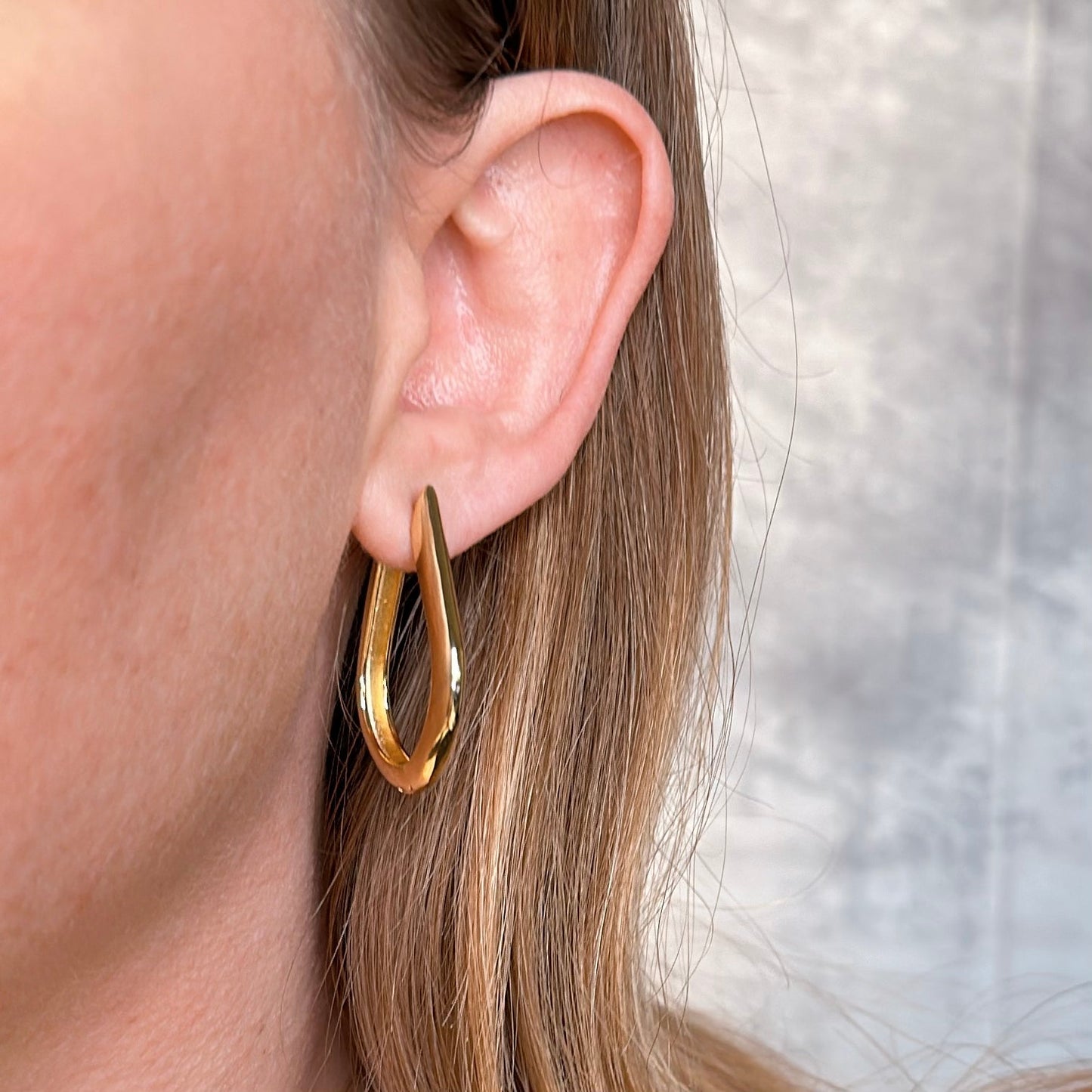 Teardrop Hoop Earrings - Waterproof Statement Jewelry for Women