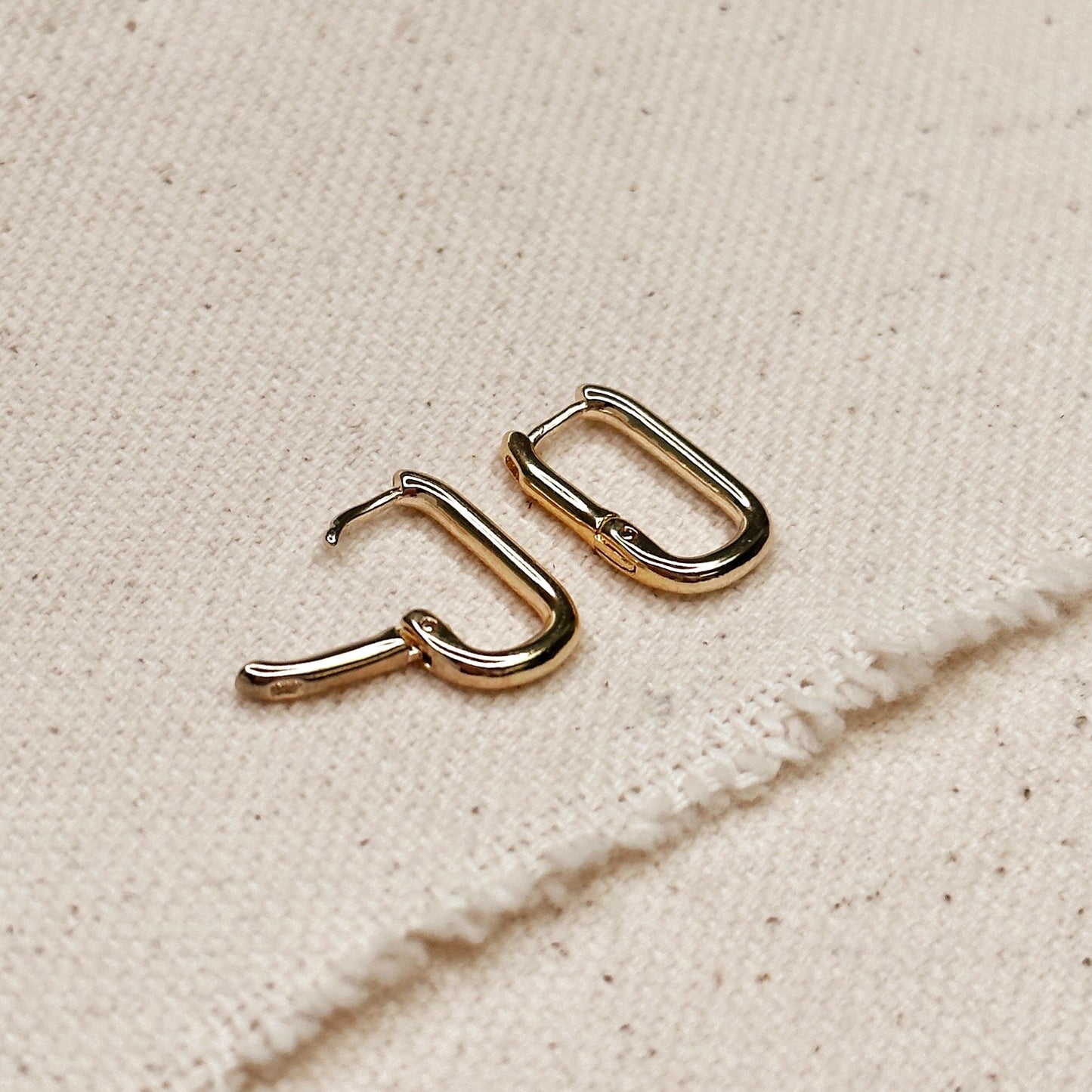 Polished Rectangle Clicker Earrings