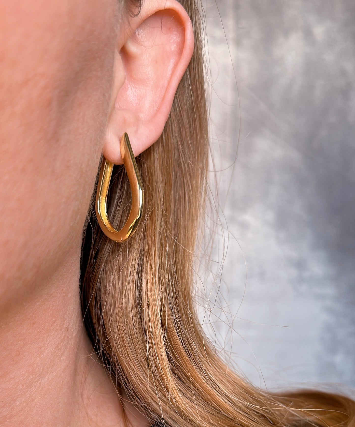 Teardrop Hoop Earrings - Waterproof Statement Jewelry for Women
