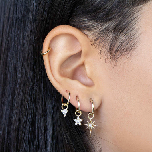 Mini Charm Stack Earrings | Huggie Charms | Dainty Hoop Earrings | Ear Stack Jewelry | Mix and Match Earrings