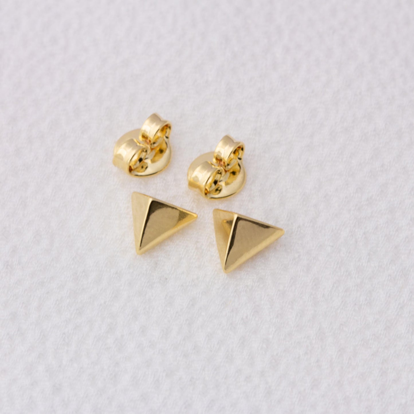 Mini Triangle Stackable Earrings for Women - Faceted Geometric Studs