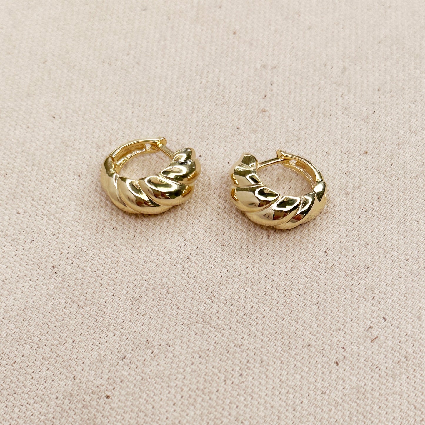 Croissant Clicker Hoop Earrings - Chunky Statement Hoops for Women